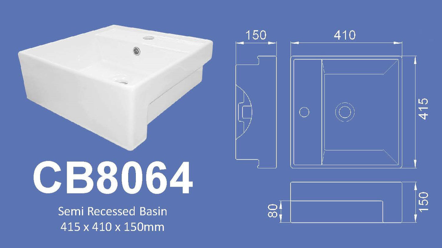Basin- Velin CB8064 (Semi Recessed)