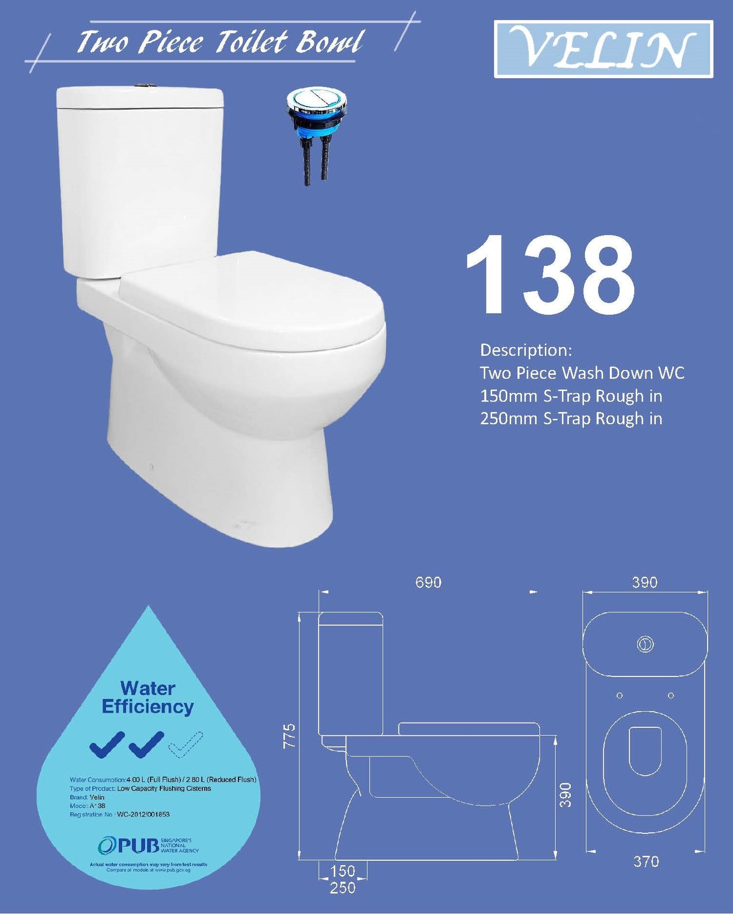 Toilet Bowl- Velin 138