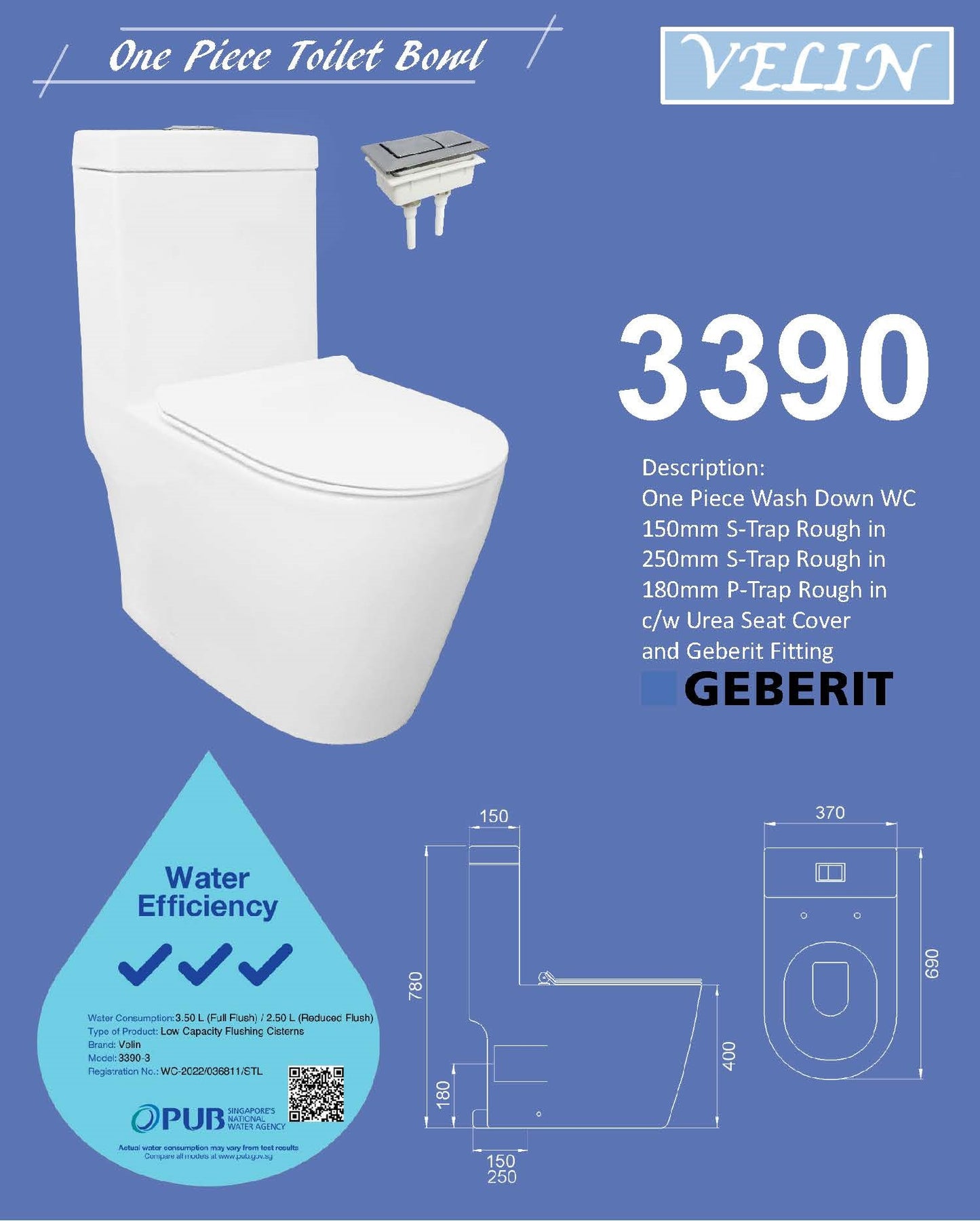 Toilet Bowl- Velin 3390