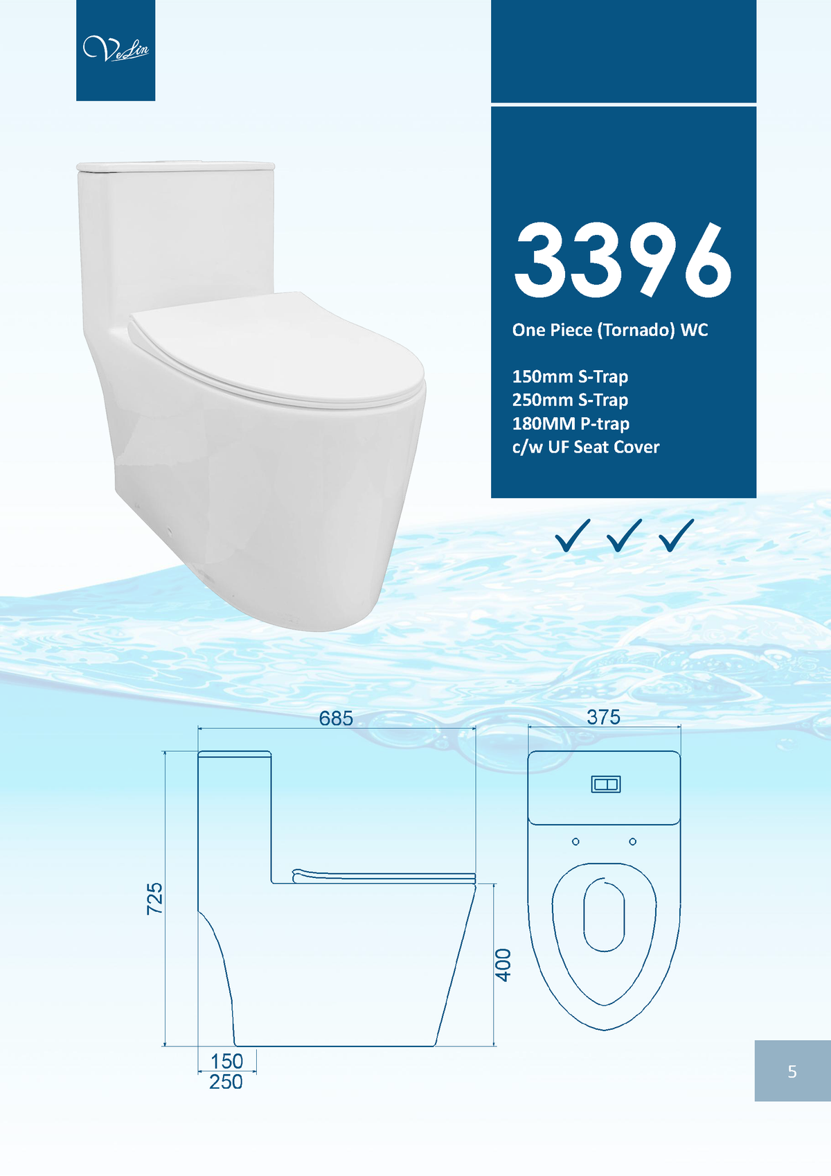 Toilet Bowl- Velin 3396
