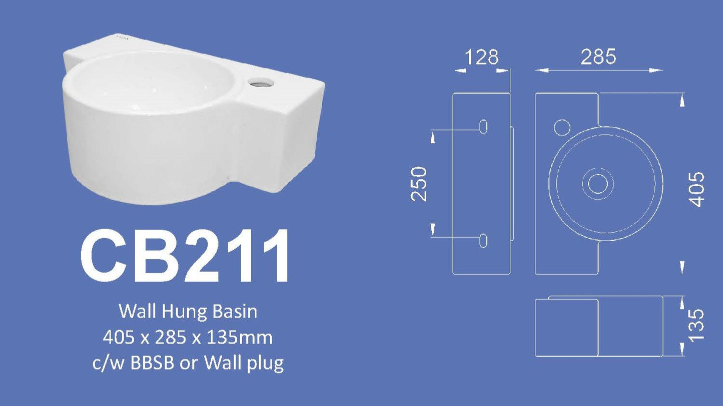 Basin- Velin CB211 (Wall Hung)