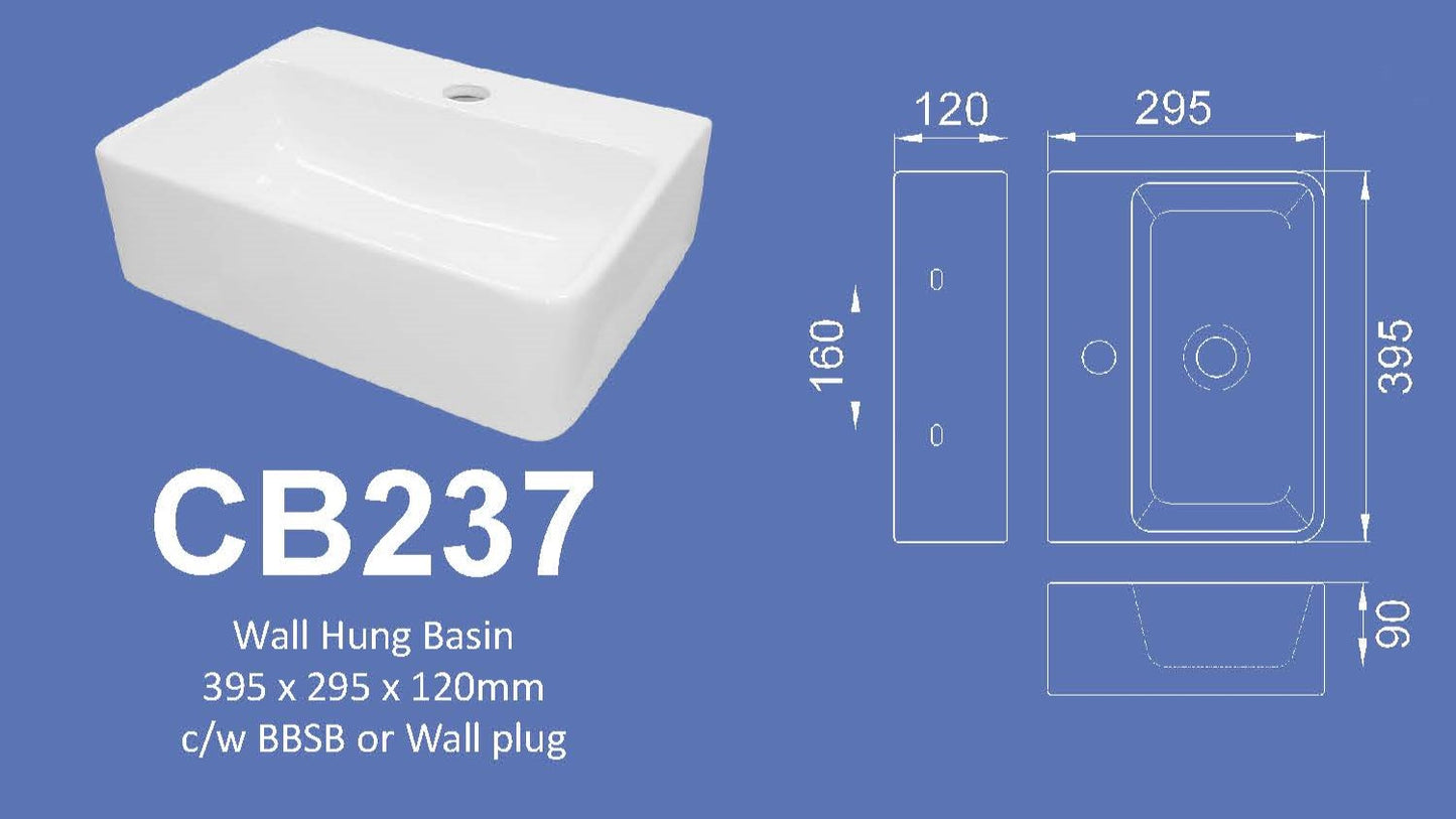 Basin- Velin CB237 (Wall Hung)