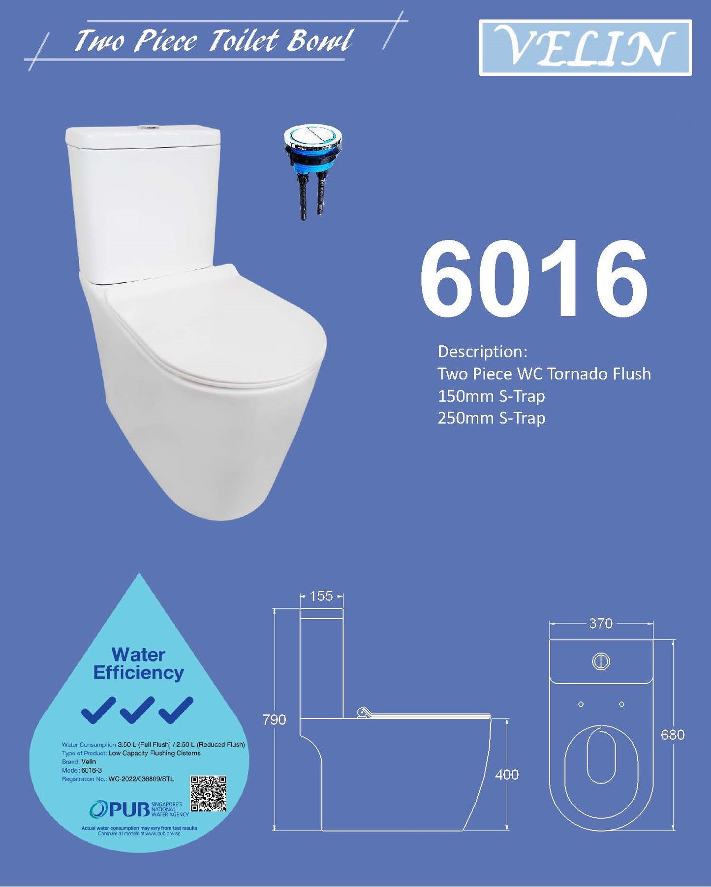 Toilet Bowl- Velin 6016