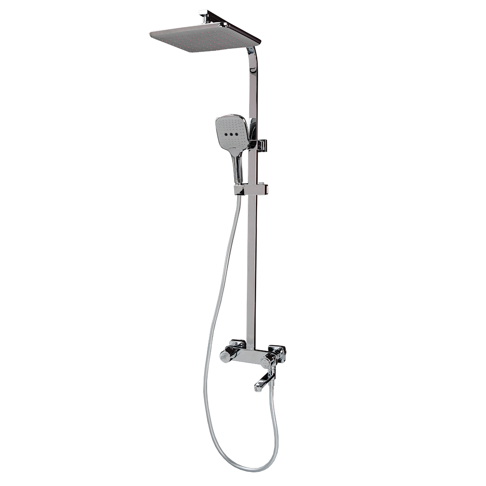 Rubine Rainshower Column with Push Button Mixer S81